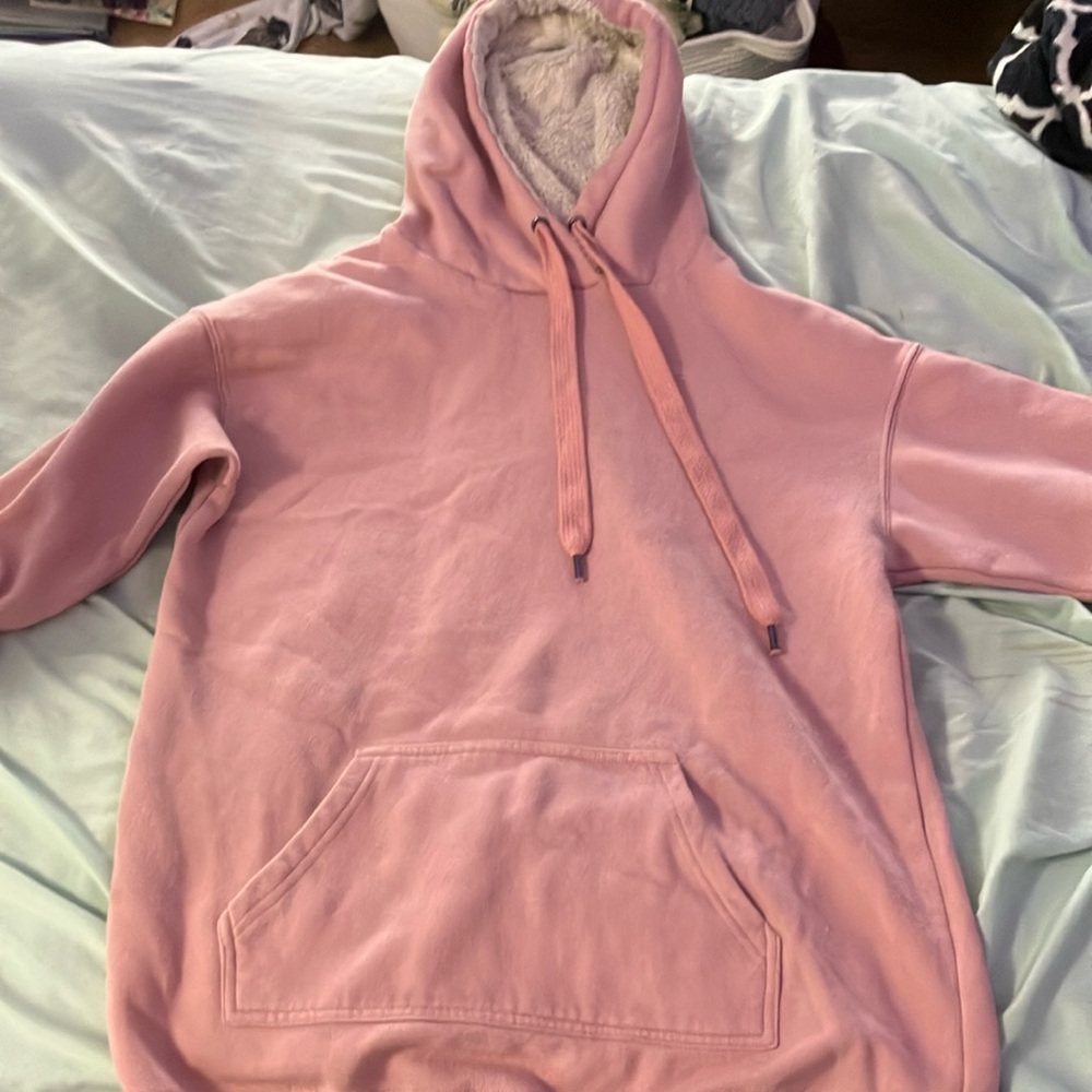 Cozy Pink Hoodie with Sherpa Lining